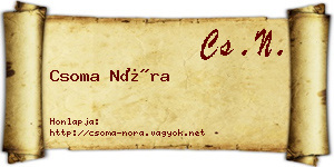 Csoma Nóra névjegykártya